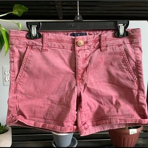 Red Stretch Midi American Eagle Shorts